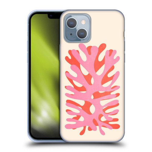 Ayeyokp Plant Pattern Two Coral Soft Gel Case for Apple iPhone 14