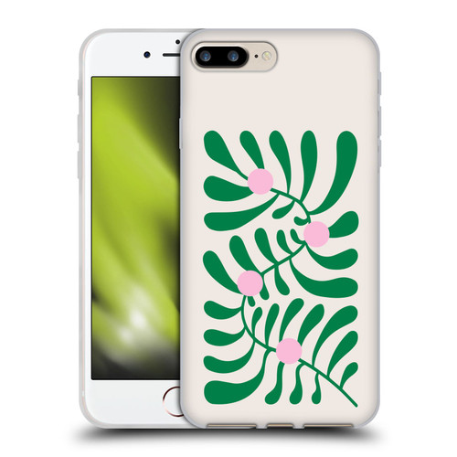 Ayeyokp Plant Pattern Summer Bloom White Soft Gel Case for Apple iPhone 7 Plus / iPhone 8 Plus