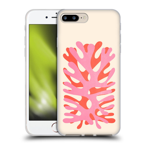 Ayeyokp Plant Pattern Two Coral Soft Gel Case for Apple iPhone 7 Plus / iPhone 8 Plus