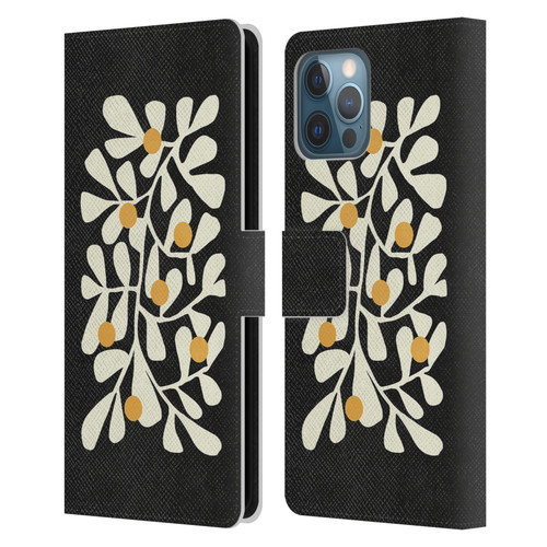 Ayeyokp Plant Pattern Summer Bloom Black Leather Book Wallet Case Cover For Apple iPhone 12 Pro Max
