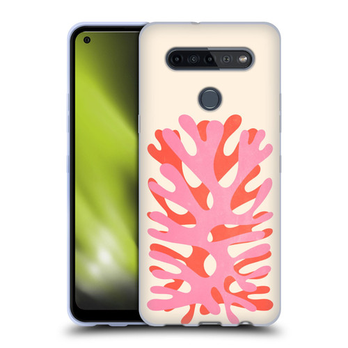 Ayeyokp Plant Pattern Two Coral Soft Gel Case for LG K51S