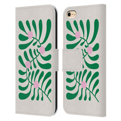 Ayeyokp Plant Pattern Summer Bloom White Leather Book Wallet Case Cover For Apple iPhone 6 / iPhone 6s