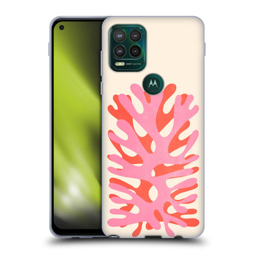 Ayeyokp Plant Pattern Two Coral Soft Gel Case for Motorola Moto G Stylus 5G 2021