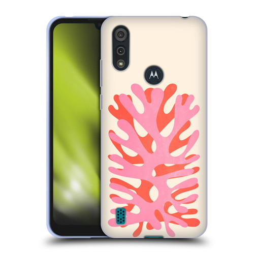 Ayeyokp Plant Pattern Two Coral Soft Gel Case for Motorola Moto E6s (2020)