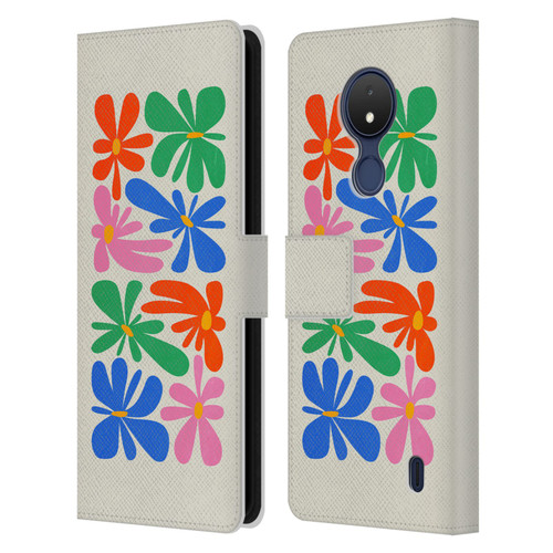 Ayeyokp Plant Pattern Flower Shapes Flowers Bloom Leather Book Wallet Case Cover For Nokia C21