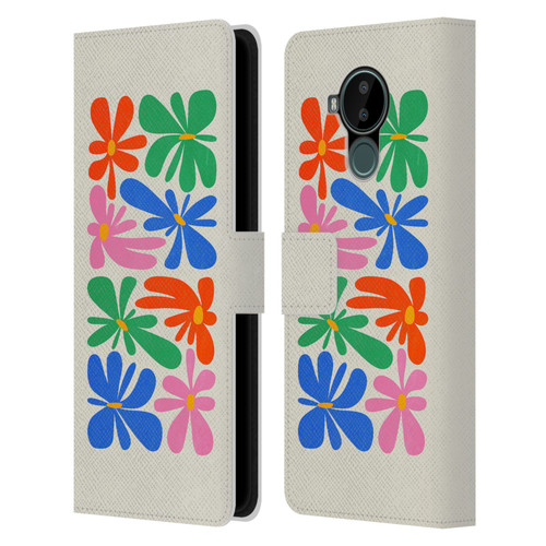 Ayeyokp Plant Pattern Flower Shapes Flowers Bloom Leather Book Wallet Case Cover For Nokia C30