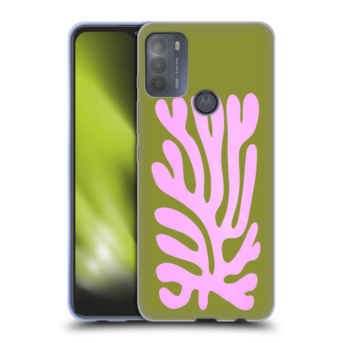 Ayeyokp Plant Pattern Abstract Soft Gel Case for Motorola Moto G50