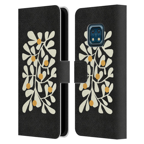 Ayeyokp Plant Pattern Summer Bloom Black Leather Book Wallet Case Cover For Nokia XR20