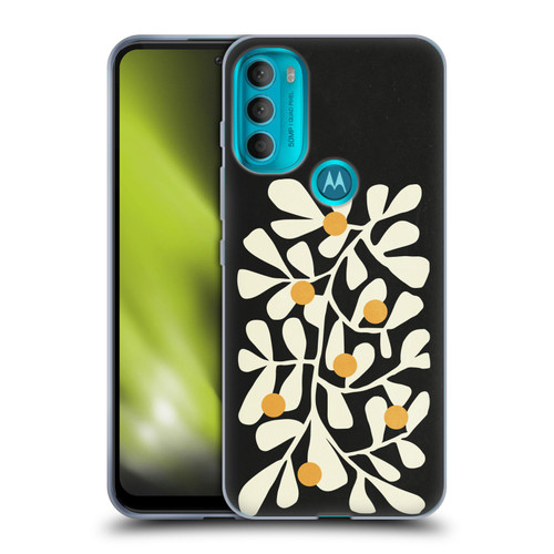Ayeyokp Plant Pattern Summer Bloom Black Soft Gel Case for Motorola Moto G71 5G