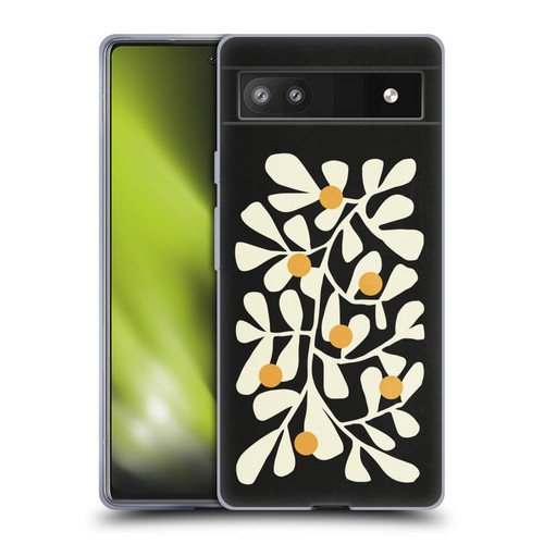 Ayeyokp Plant Pattern Summer Bloom Black Soft Gel Case for Google Pixel 6a