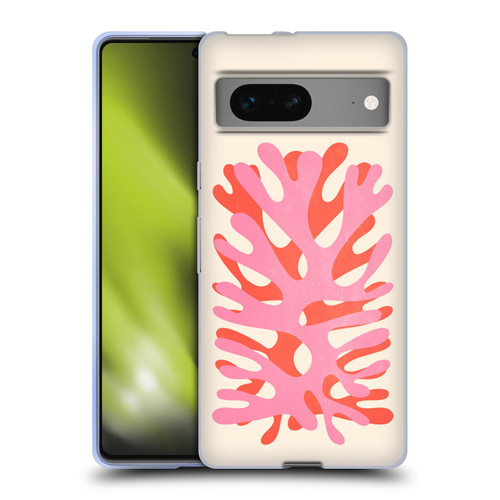 Ayeyokp Plant Pattern Two Coral Soft Gel Case for Google Pixel 7