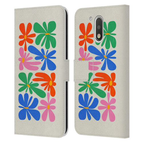 Ayeyokp Plant Pattern Flower Shapes Flowers Bloom Leather Book Wallet Case Cover For Motorola Moto G41