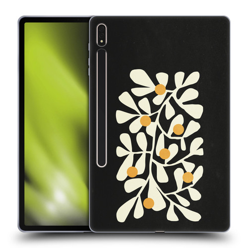 Ayeyokp Plant Pattern Summer Bloom Black Soft Gel Case for Samsung Galaxy Tab S8 Plus