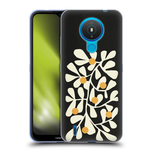 Ayeyokp Plant Pattern Summer Bloom Black Soft Gel Case for Nokia 1.4