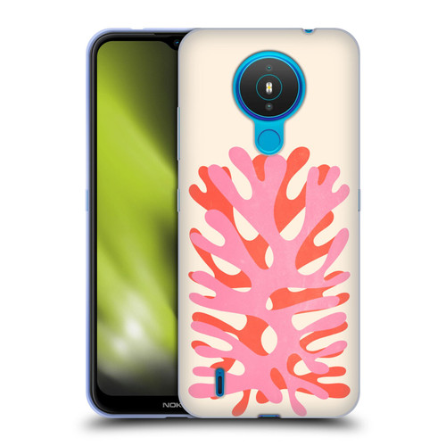 Ayeyokp Plant Pattern Two Coral Soft Gel Case for Nokia 1.4