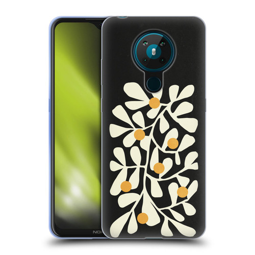Ayeyokp Plant Pattern Summer Bloom Black Soft Gel Case for Nokia 5.3