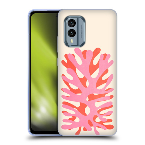 Ayeyokp Plant Pattern Two Coral Soft Gel Case for Nokia X30