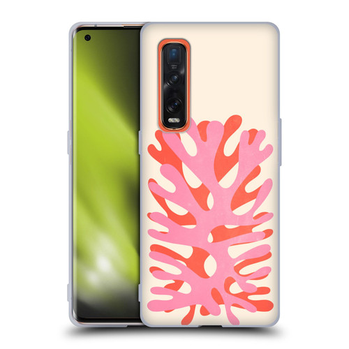 Ayeyokp Plant Pattern Two Coral Soft Gel Case for OPPO Find X2 Pro 5G