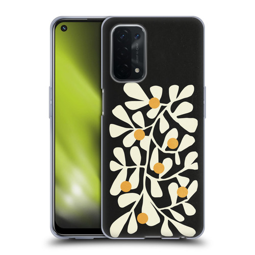 Ayeyokp Plant Pattern Summer Bloom Black Soft Gel Case for OPPO A54 5G