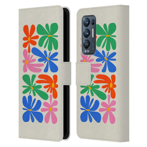 Ayeyokp Plant Pattern Flower Shapes Flowers Bloom Leather Book Wallet Case Cover For OPPO Find X3 Neo / Reno5 Pro+ 5G