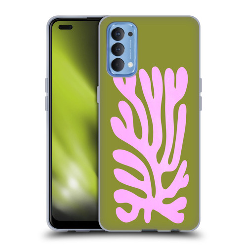 Ayeyokp Plant Pattern Abstract Soft Gel Case for OPPO Reno 4 5G