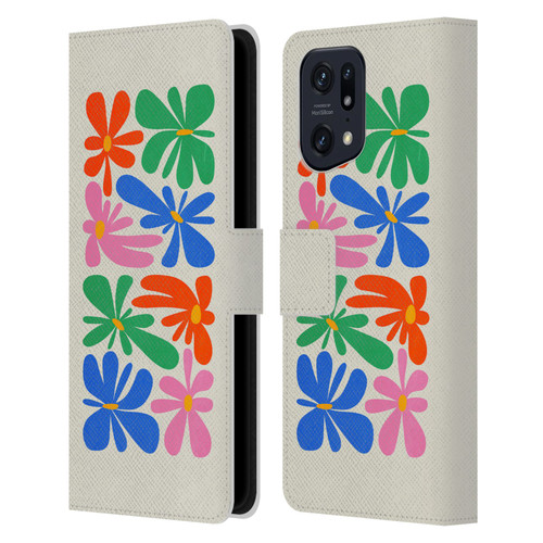 Ayeyokp Plant Pattern Flower Shapes Flowers Bloom Leather Book Wallet Case Cover For OPPO Find X5