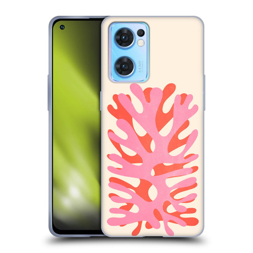 Ayeyokp Plant Pattern Two Coral Soft Gel Case for OPPO Reno7 5G / Find X5 Lite