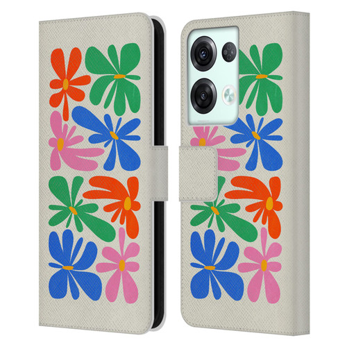 Ayeyokp Plant Pattern Flower Shapes Flowers Bloom Leather Book Wallet Case Cover For OPPO Reno8 Pro