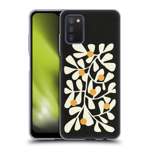 Ayeyokp Plant Pattern Summer Bloom Black Soft Gel Case for Samsung Galaxy A03s (2021)