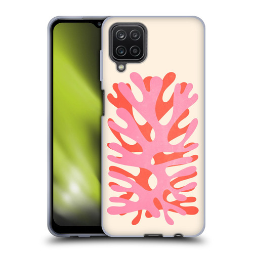 Ayeyokp Plant Pattern Two Coral Soft Gel Case for Samsung Galaxy A12 (2020)