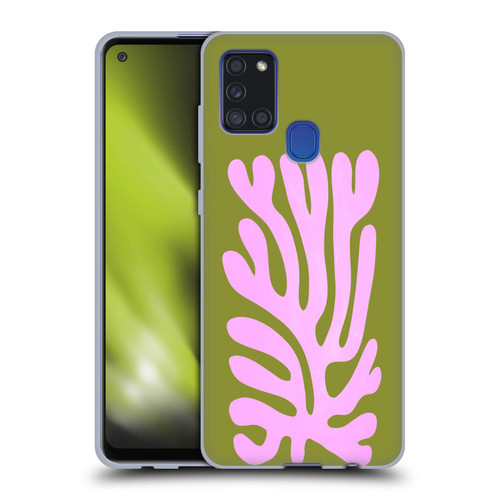 Ayeyokp Plant Pattern Abstract Soft Gel Case for Samsung Galaxy A21s (2020)