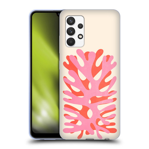 Ayeyokp Plant Pattern Two Coral Soft Gel Case for Samsung Galaxy A32 (2021)