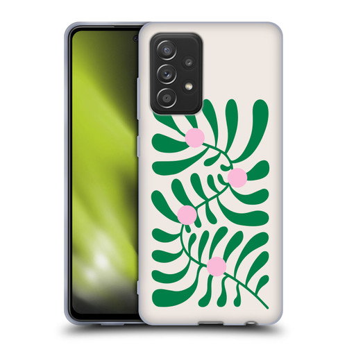 Ayeyokp Plant Pattern Summer Bloom White Soft Gel Case for Samsung Galaxy A52 / A52s / 5G (2021)