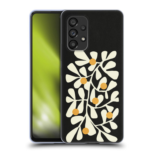 Ayeyokp Plant Pattern Summer Bloom Black Soft Gel Case for Samsung Galaxy A53 5G (2022)
