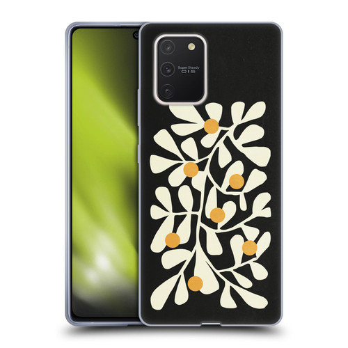 Ayeyokp Plant Pattern Summer Bloom Black Soft Gel Case for Samsung Galaxy S10 Lite