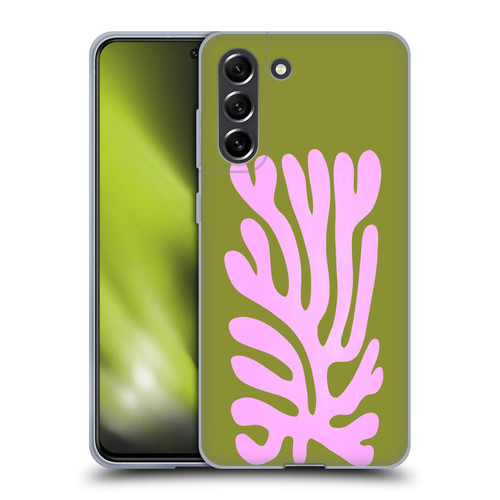 Ayeyokp Plant Pattern Abstract Soft Gel Case for Samsung Galaxy S21 FE 5G