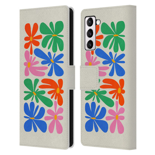 Ayeyokp Plant Pattern Flower Shapes Flowers Bloom Leather Book Wallet Case Cover For Samsung Galaxy S21+ 5G