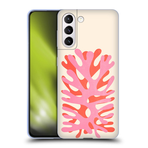 Ayeyokp Plant Pattern Two Coral Soft Gel Case for Samsung Galaxy S21+ 5G