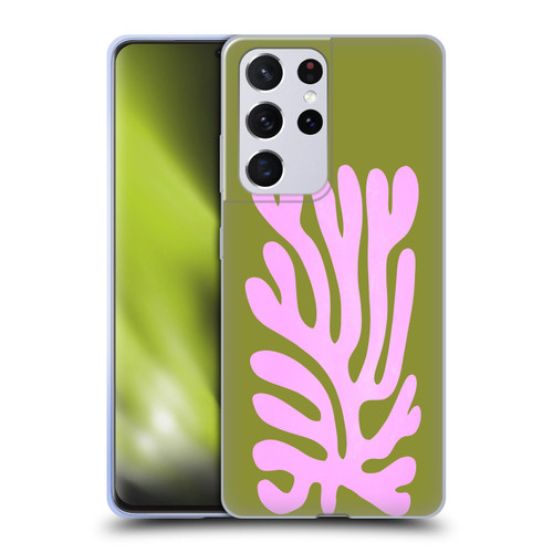 Ayeyokp Plant Pattern Abstract Soft Gel Case for Samsung Galaxy S21 Ultra 5G