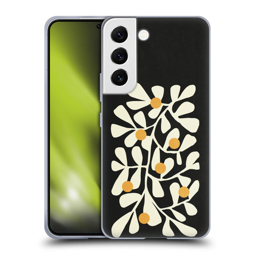 Ayeyokp Plant Pattern Summer Bloom Black Soft Gel Case for Samsung Galaxy S22 5G