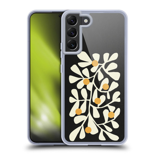 Ayeyokp Plant Pattern Summer Bloom Black Soft Gel Case for Samsung Galaxy S22+ 5G