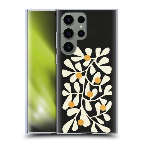 Ayeyokp Plant Pattern Summer Bloom Black Soft Gel Case for Samsung Galaxy S23 Ultra 5G