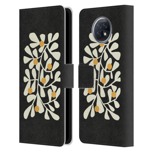 Ayeyokp Plant Pattern Summer Bloom Black Leather Book Wallet Case Cover For Xiaomi Redmi Note 9T 5G