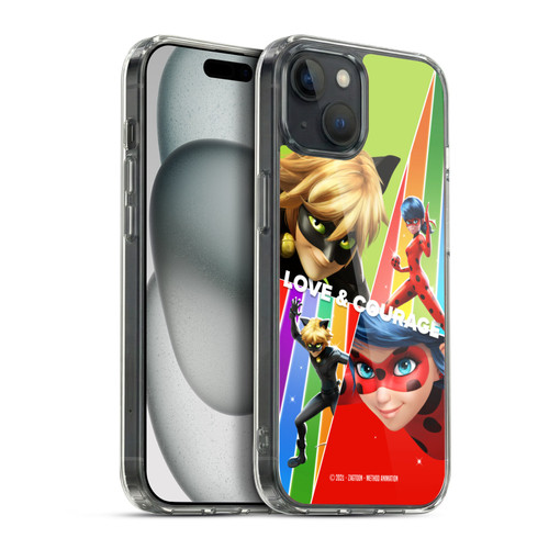 Miraculous Ladybug Graphics Love & Courage Soft Gel Case for Apple iPhone 15 Plus & MagSafe