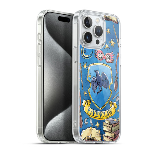 Harry Potter Deathly Hallows XIII Ravenclaw Pattern Soft Gel Case for Apple iPhone 15 Pro Max & MagSafe