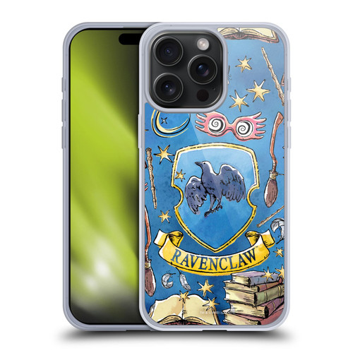 Harry Potter Deathly Hallows XIII Ravenclaw Pattern Soft Gel Case for Apple iPhone 15 Pro Max