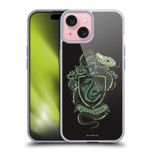 Harry Potter Deathly Hallows XIV Slytherin Soft Gel Case for Apple iPhone 15