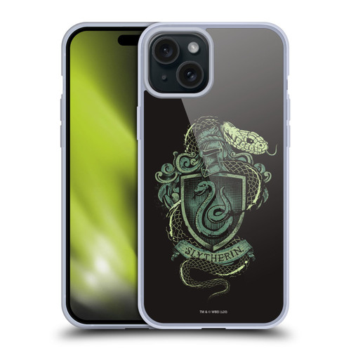 Harry Potter Deathly Hallows XIV Slytherin Soft Gel Case for Apple iPhone 15 Plus