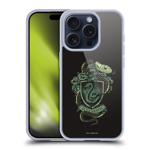 Harry Potter Deathly Hallows XIV Slytherin Soft Gel Case for Apple iPhone 15 Pro & MagSafe
