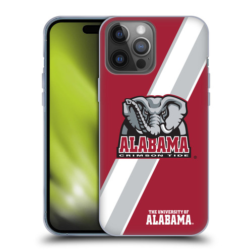 University Of Alabama UA The University Of Alabama Stripes Soft Gel Case for Apple iPhone 14 Pro Max